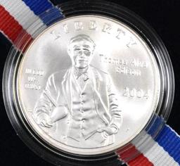 2004 P Thomas Alva Edison Commemorative Silver Dollar BU.