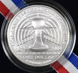 2004 P Thomas Alva Edison Commemorative Silver Dollar BU.