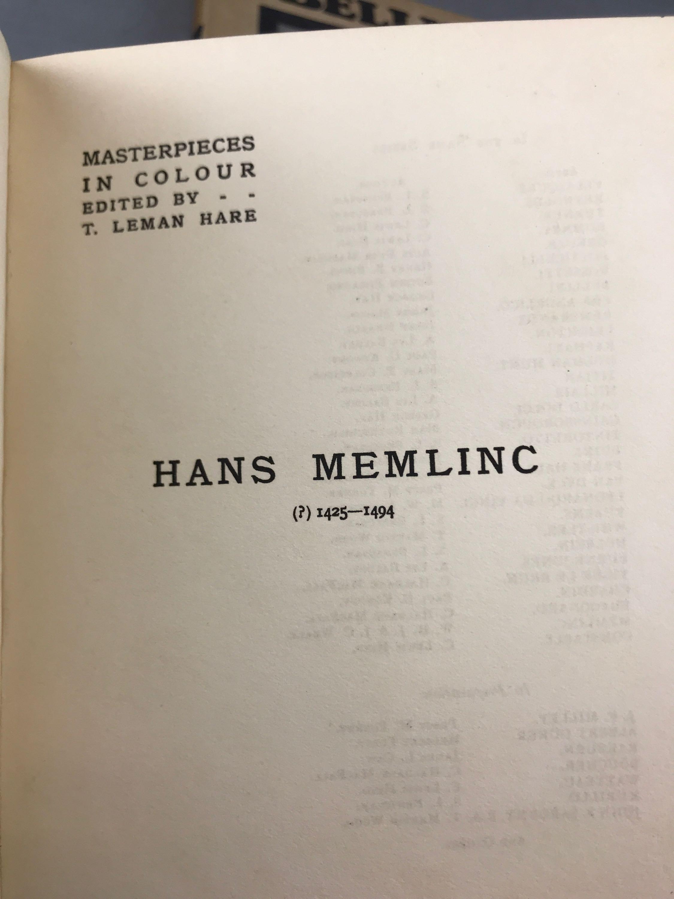 Group of 21 Volumes : "Masterpieces in Color" Artist Books - Veronese, Bellini, Memlinc + Constable