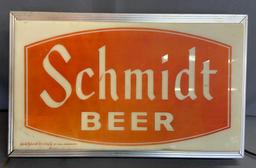 Vintage Schmidt beer double sided light at advertising beer sign