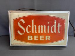 Vintage Schmidt beer double sided light at advertising beer sign