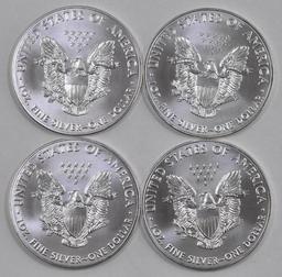 Group of (4) 2019 American Silver Eagle 1oz.