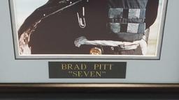 Signed framed Brad Pitt Seven photograph