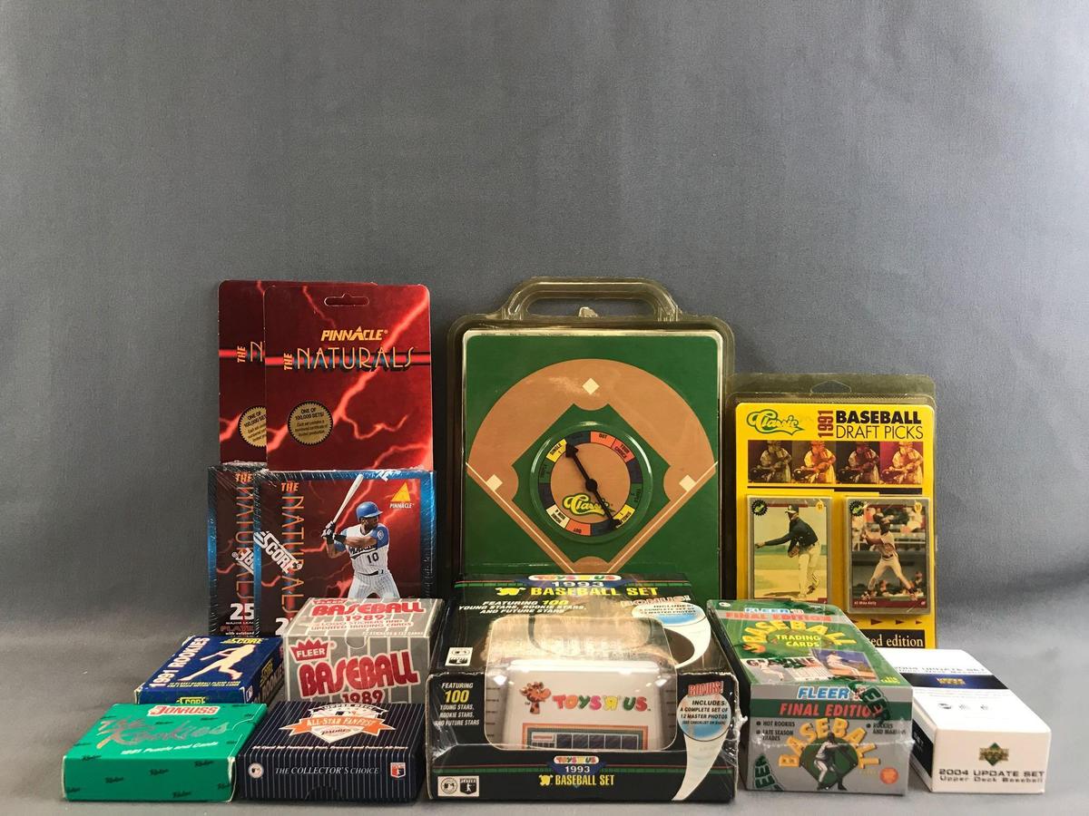 Group of 11 pieces assorted MLB card sets, game