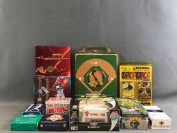 Group of 11 pieces assorted MLB card sets, game