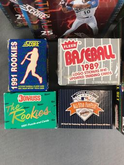 Group of 11 pieces assorted MLB card sets, game