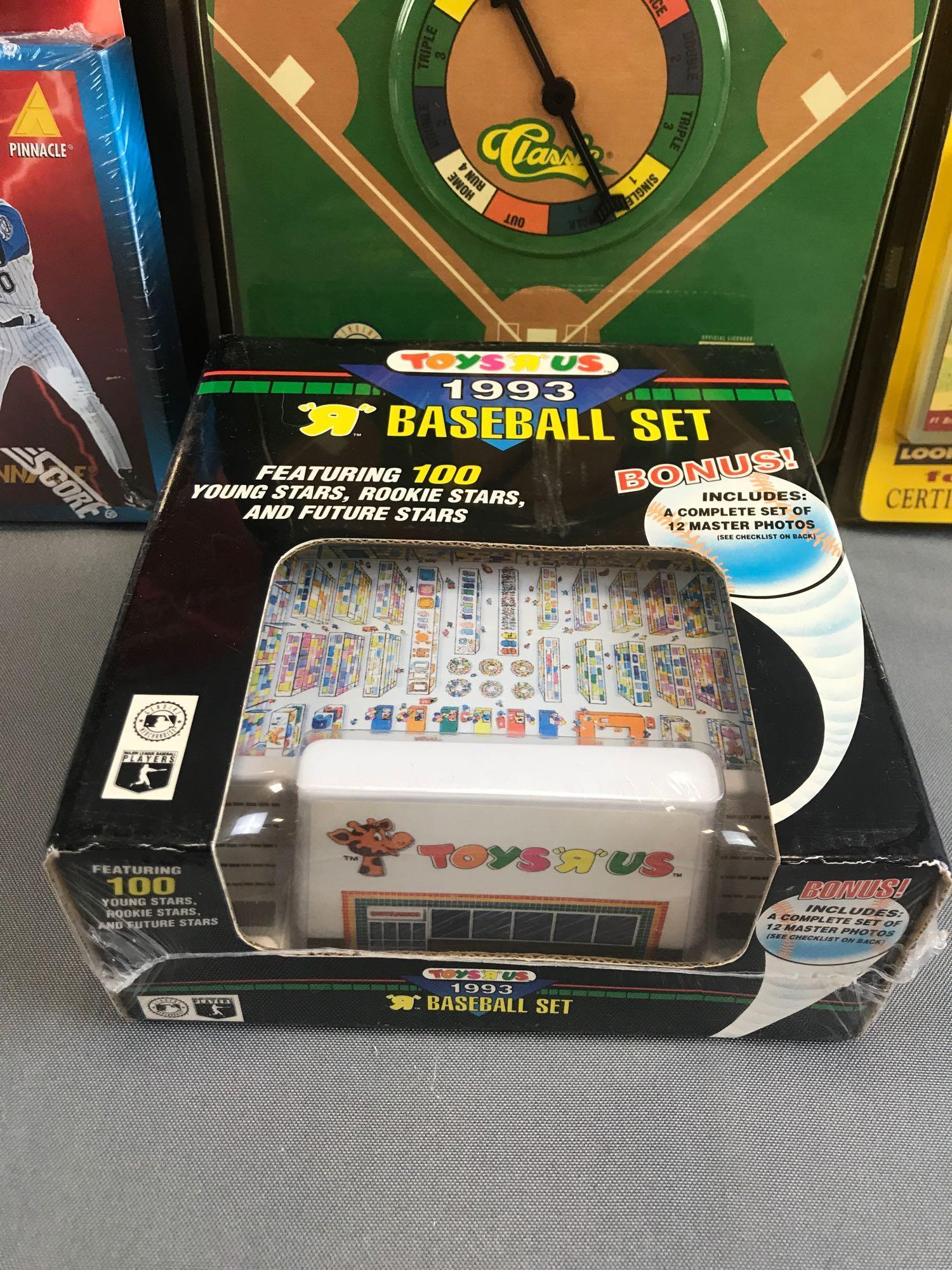 Group of 11 pieces assorted MLB card sets, game