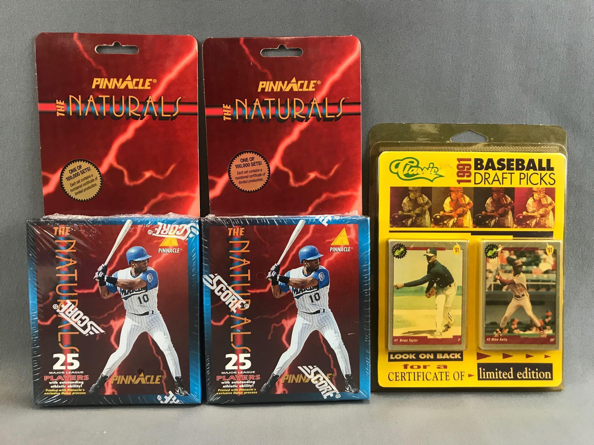 Group of 11 pieces assorted MLB card sets, game