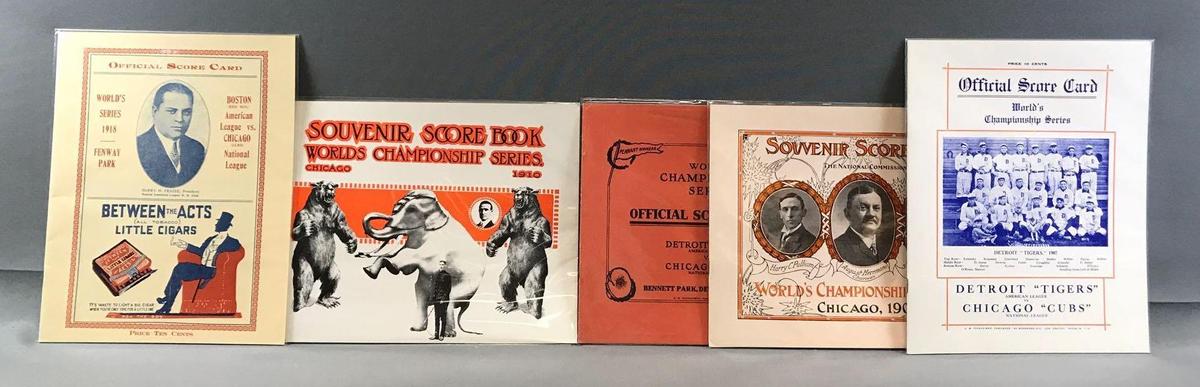 Lot of 5 Chicago Cubs Early 1900s Reprint Programs