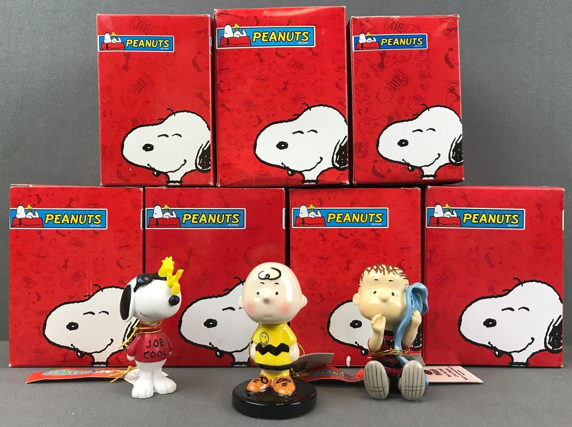 Group of 7 Westland Giftware Peanuts Collection figurines in original packaging