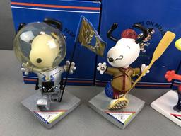 Group of 5 Westland Giftware Peanuts on Parade Snoopy Figurines in original packaging