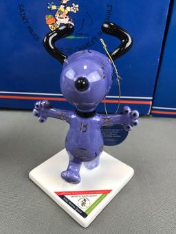Group of 5 Westland Giftware Peanuts on Parade Snoopy figurines in original packaging