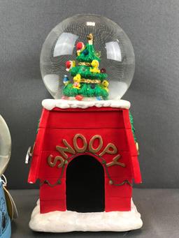 Group of 3 assorted Peanuts Musical Water Globes