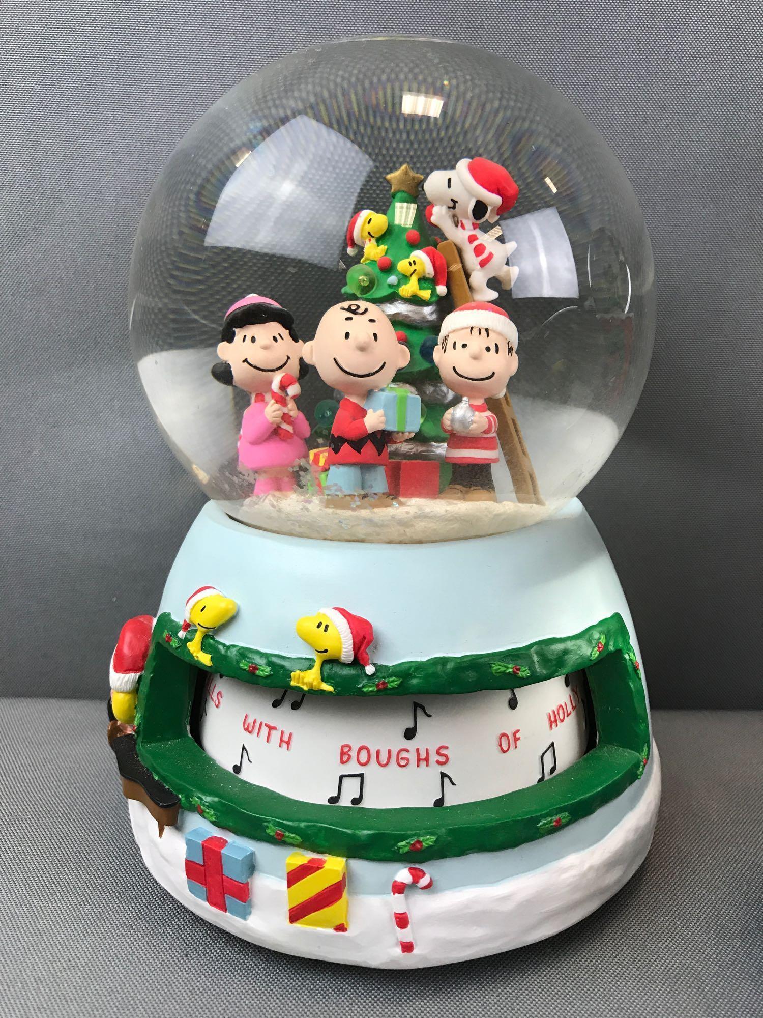Group of 3 assorted Peanuts Musical Water Globes