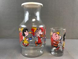 5 piece vintage Peanuts Gang Juice Set in original box