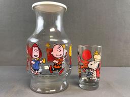 5 piece vintage Peanuts Gang Juice Set in original box