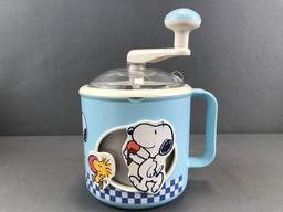 Vintage Donvier Land Snoopy Ice Cream Maker in original packaging-blue