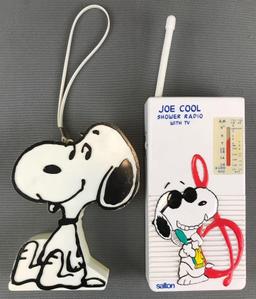 Group of 2 Vintage Snoopy battery powered radios