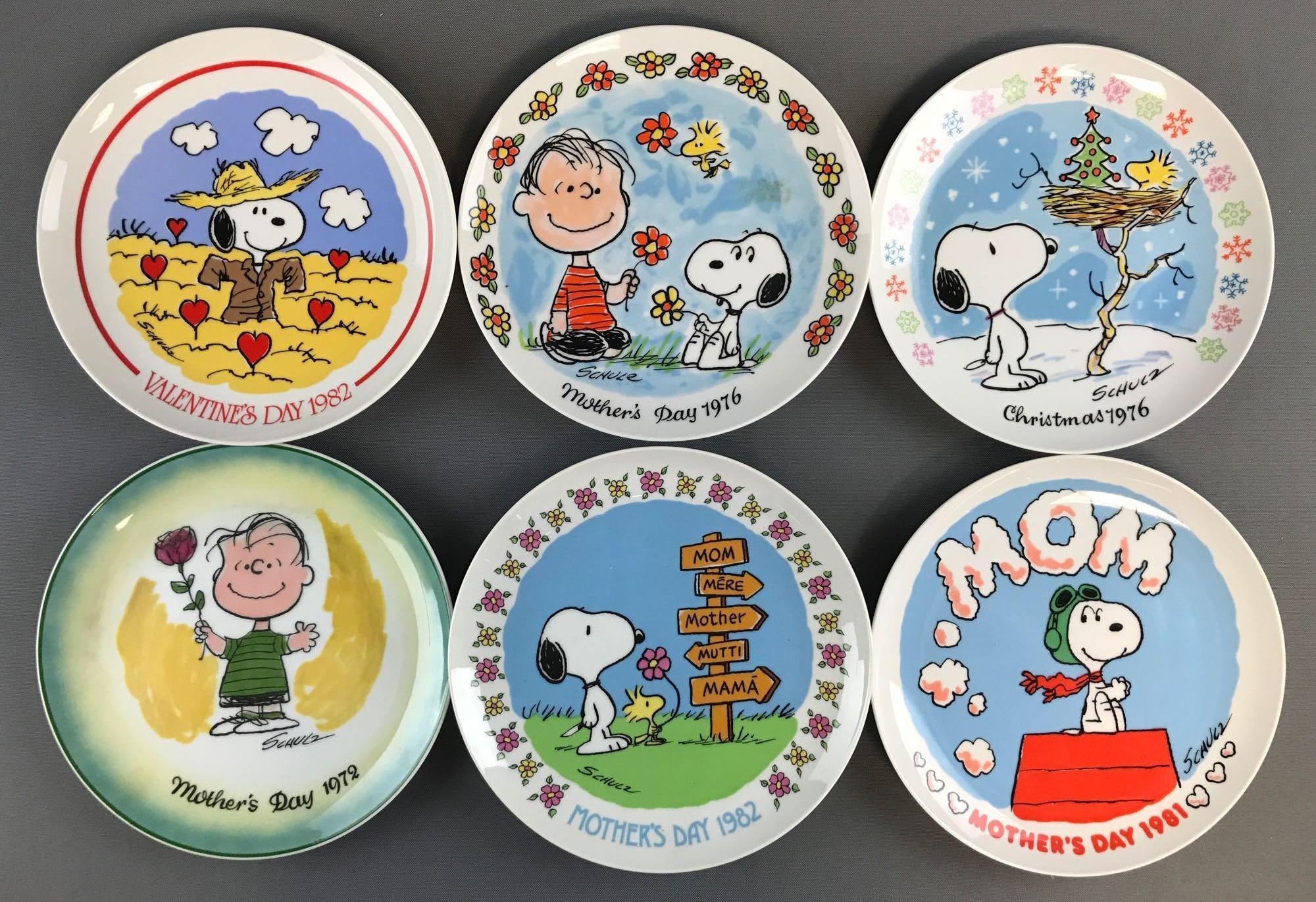 Group of 6 Schmid Peanuts porcelain collector plates