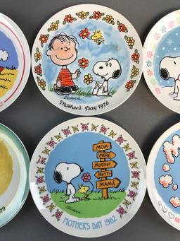 Group of 6 Schmid Peanuts porcelain collector plates