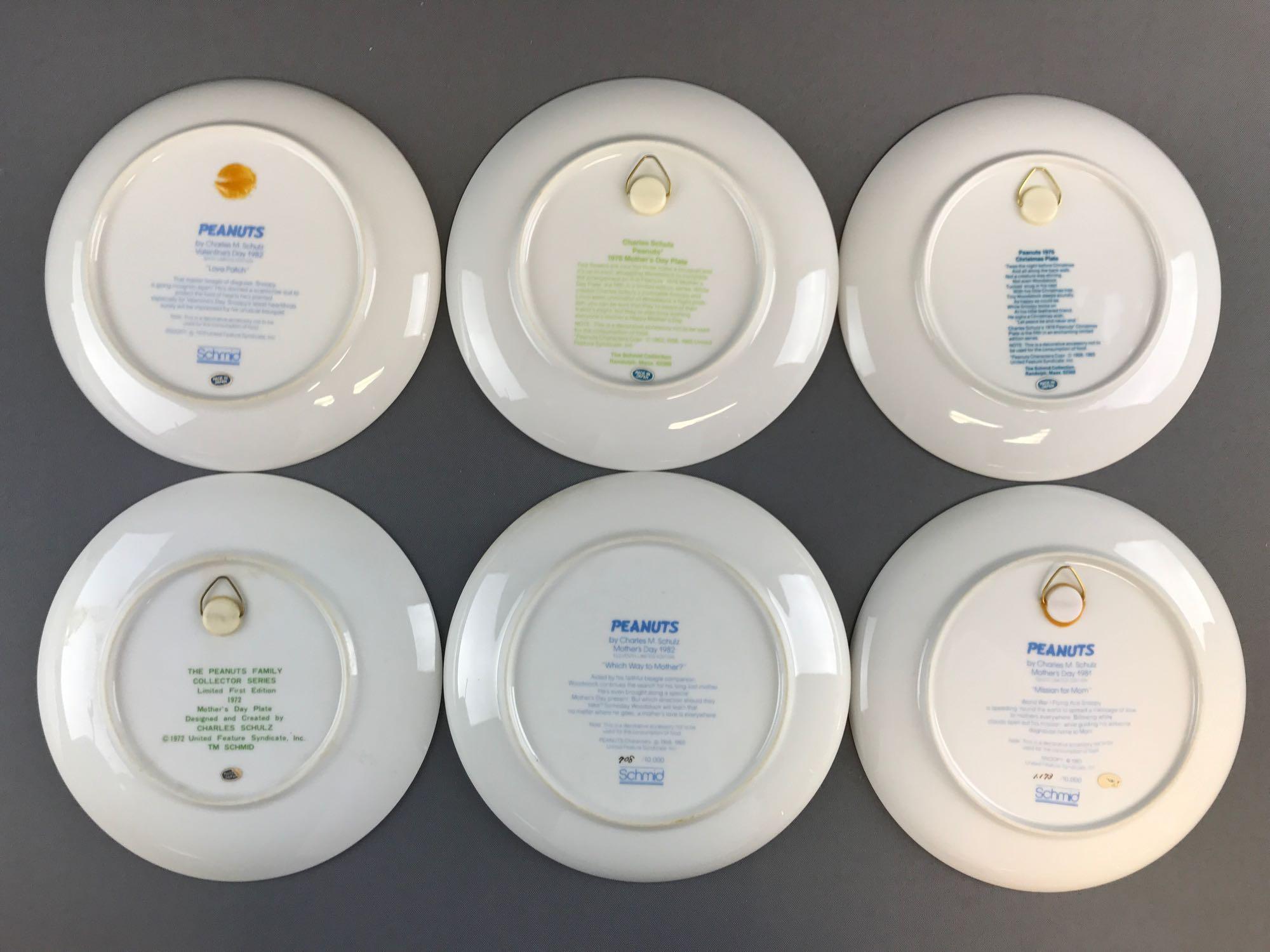 Group of 6 Schmid Peanuts porcelain collector plates