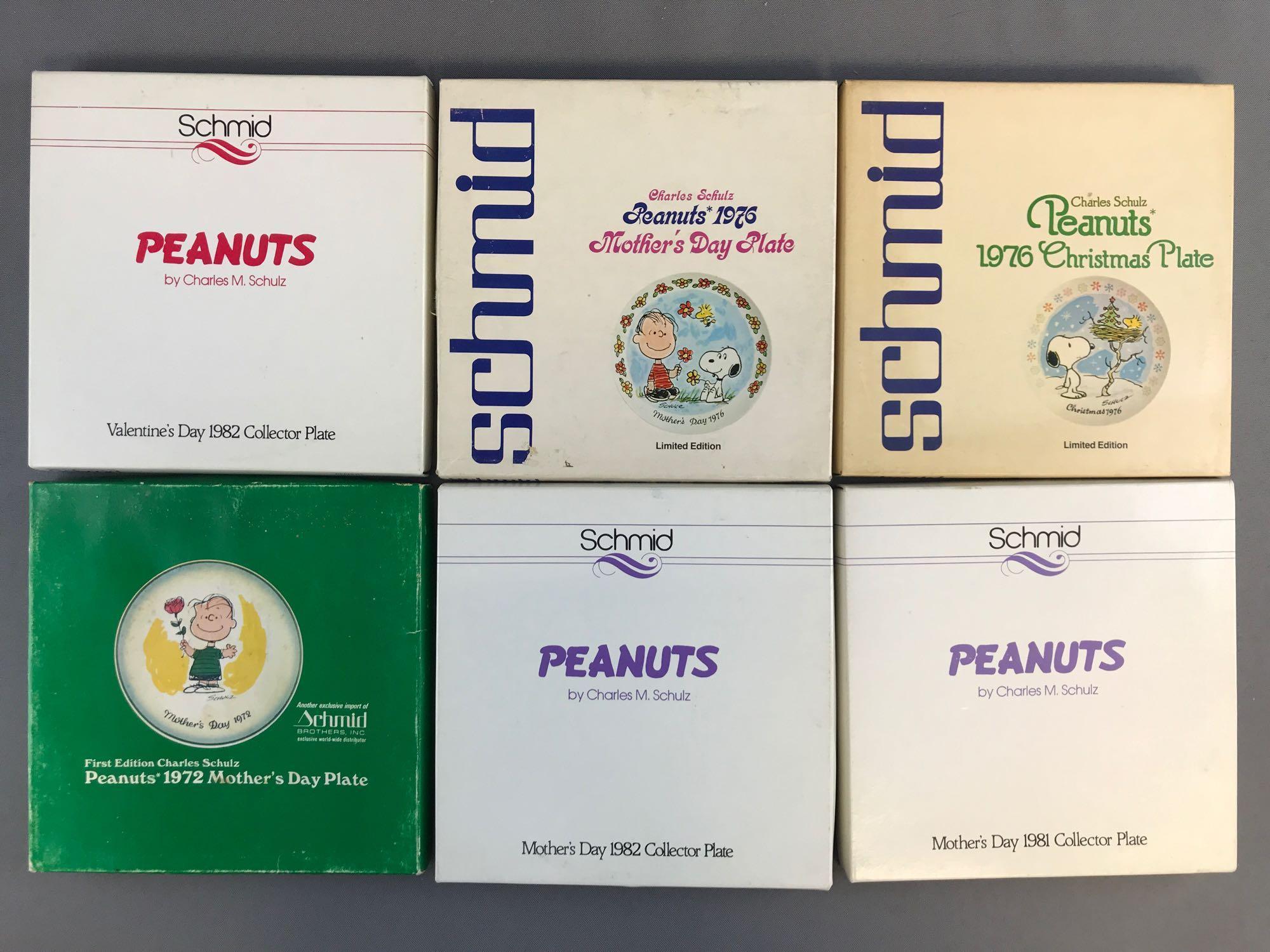 Group of 6 Schmid Peanuts porcelain collector plates