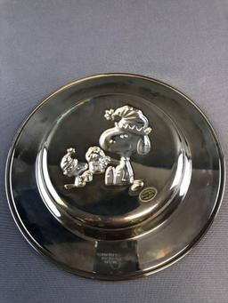 Silver plated by Godinger Snoopy 4-piece Childs Feeding Set in original box