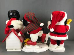 Group of 3 Santas Best Peanuts Holiday Animation with original packaging