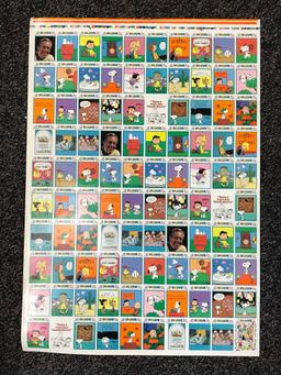 Peanuts Uncut Sheet of Trading Cards