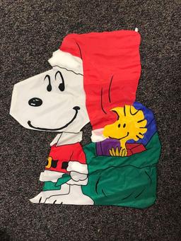 Group of 3 Peanuts Christmas Flags