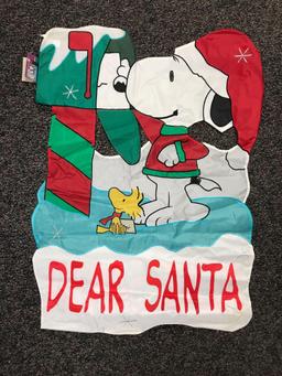 Group of 3 Peanuts Christmas Flags