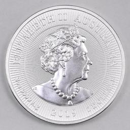 2019 Australia 2oz. Silver Crocodile BU (Piedfort)