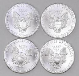 Group of (4) 2011 American Silver Eagle 1oz