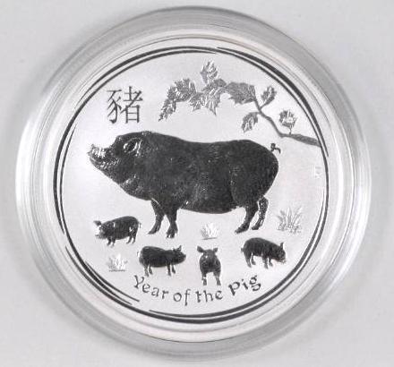 2019 Australia 50 Cents Year of the Pig 1/2oz. .9999 Fine Silver