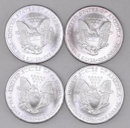 Group of (4) 2003 American Silver Eagle 1oz