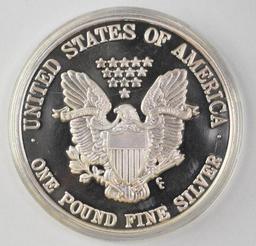 1991 Mount Rushmore One Troy Pound .999 Fine Silver Round