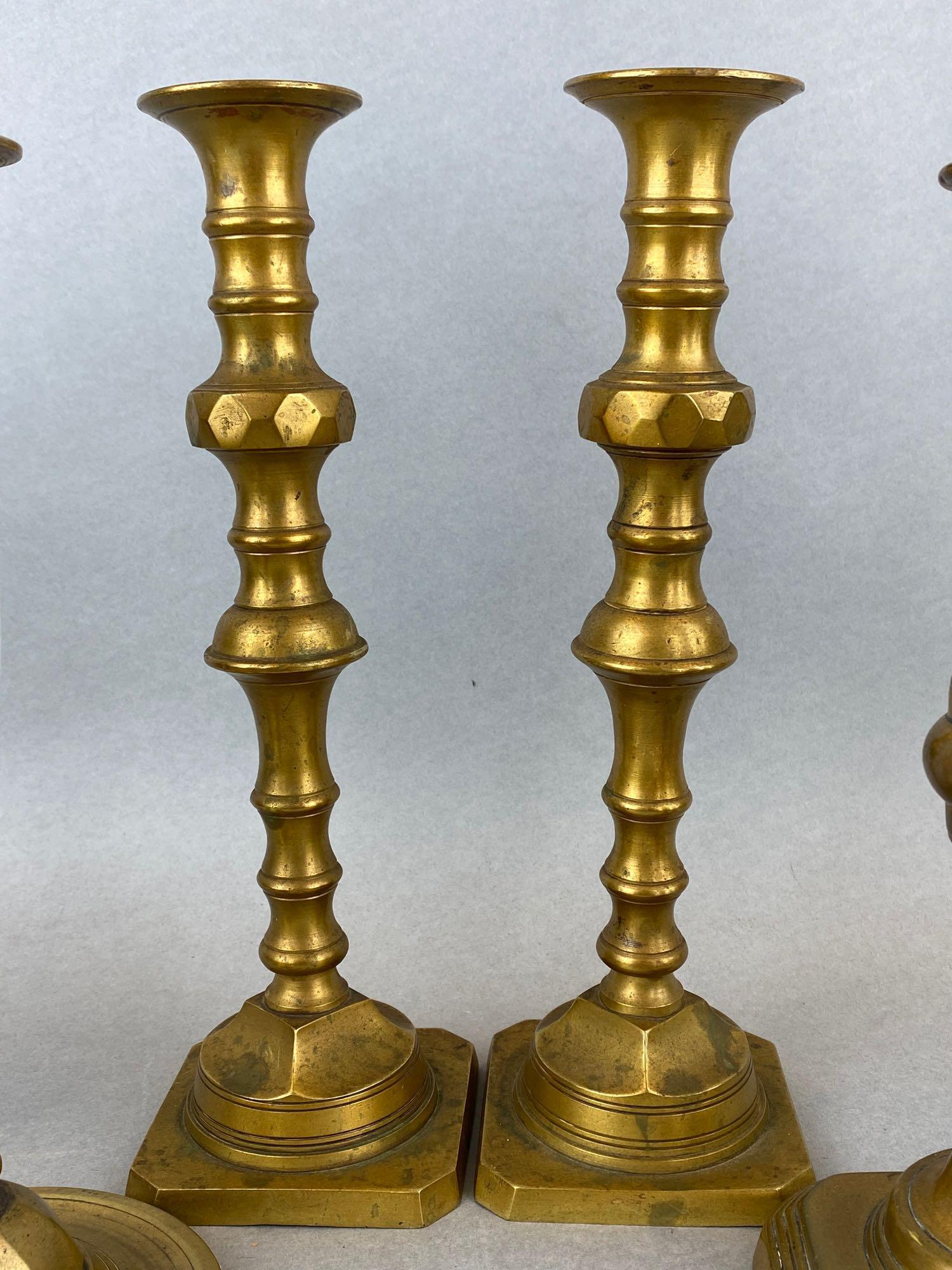 Group of 6 Brass Candlesticks