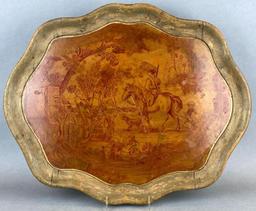 Wood Handmade and Hand Painted Serving Tray