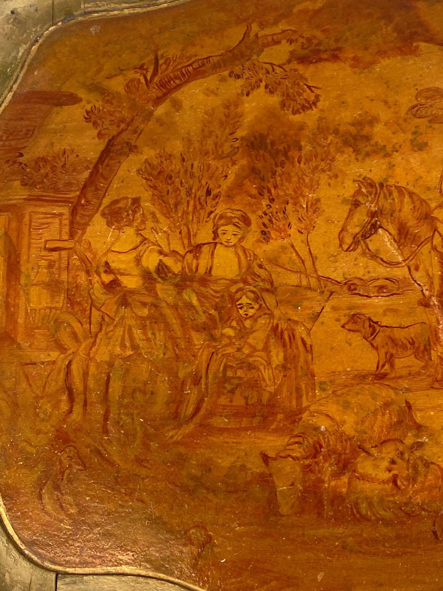 Wood Handmade and Hand Painted Serving Tray