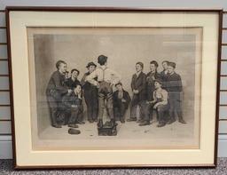 John George Brown Signed Shoeshine Boys Etching