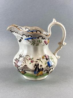 English Ceramic Pitcher with Daily Life Scenes