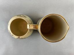 Group of 2 Ceramic Floral Pitcher and Pauline Jacobus Bowl