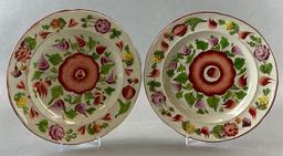 Group of 2 Textured Floral Print Ceramic Plates