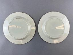 Group of 2 Textured Floral Print Ceramic Plates
