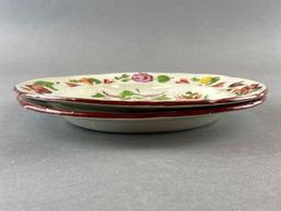 Group of 2 Textured Floral Print Ceramic Plates