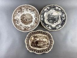 Group of 6 Assorted Ceramic Transferware Plates