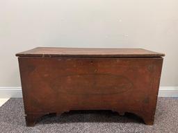 Antique Pine Trunk with Hand Painted Design