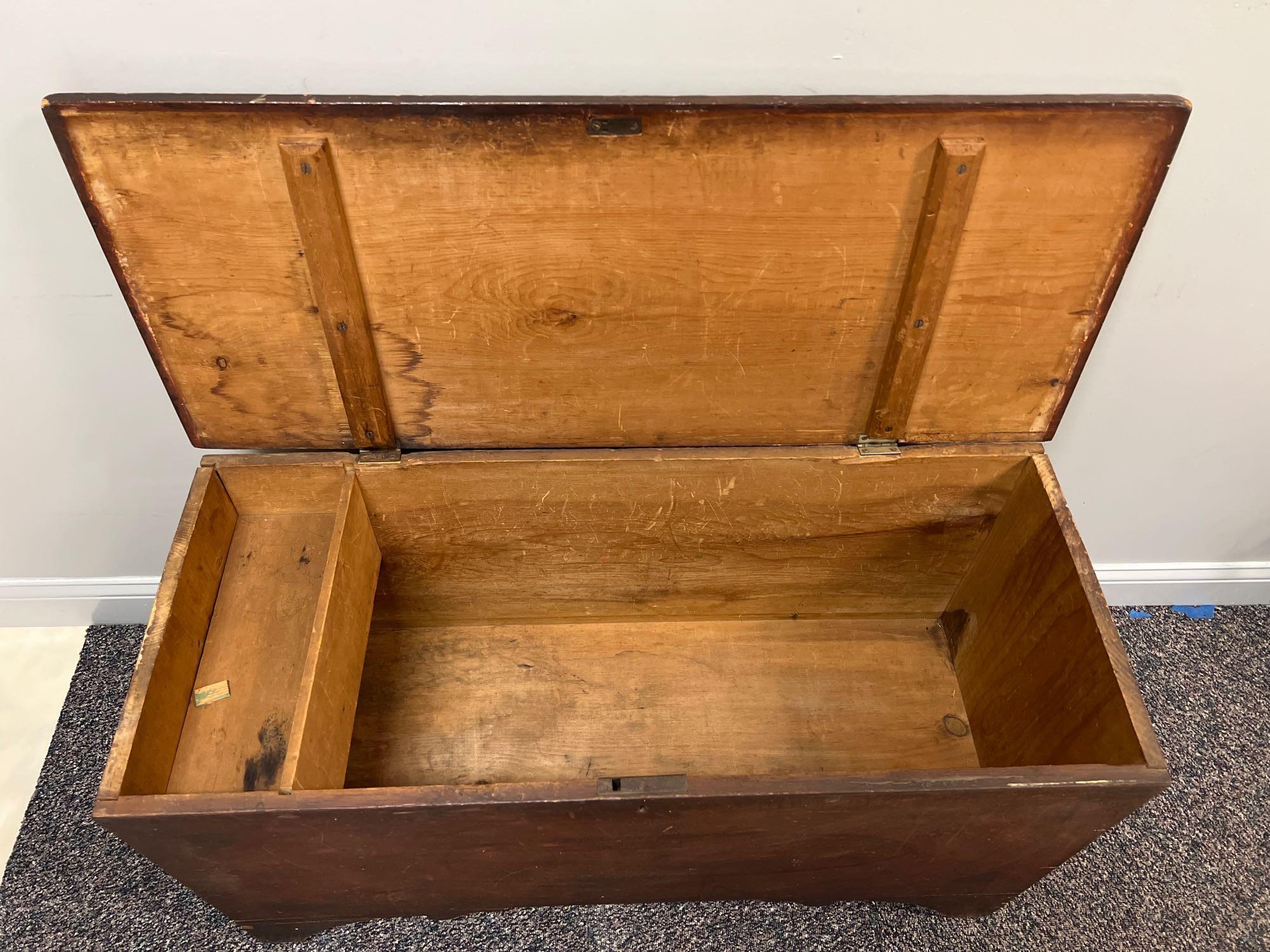 Antique Pine Trunk with Hand Painted Design