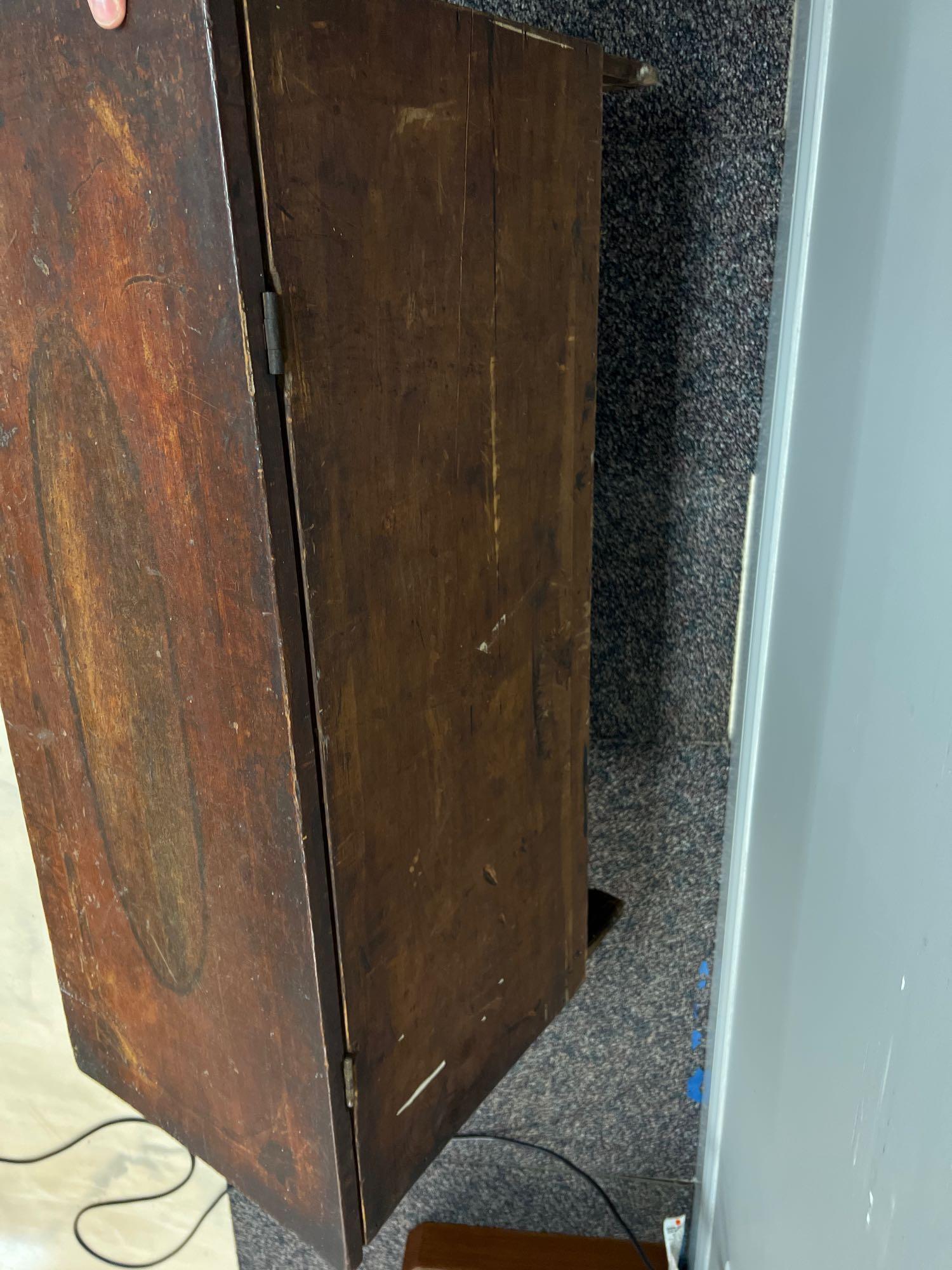 Antique Pine Trunk with Hand Painted Design