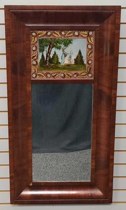 19th Century Mirror Reverse Painted Glass